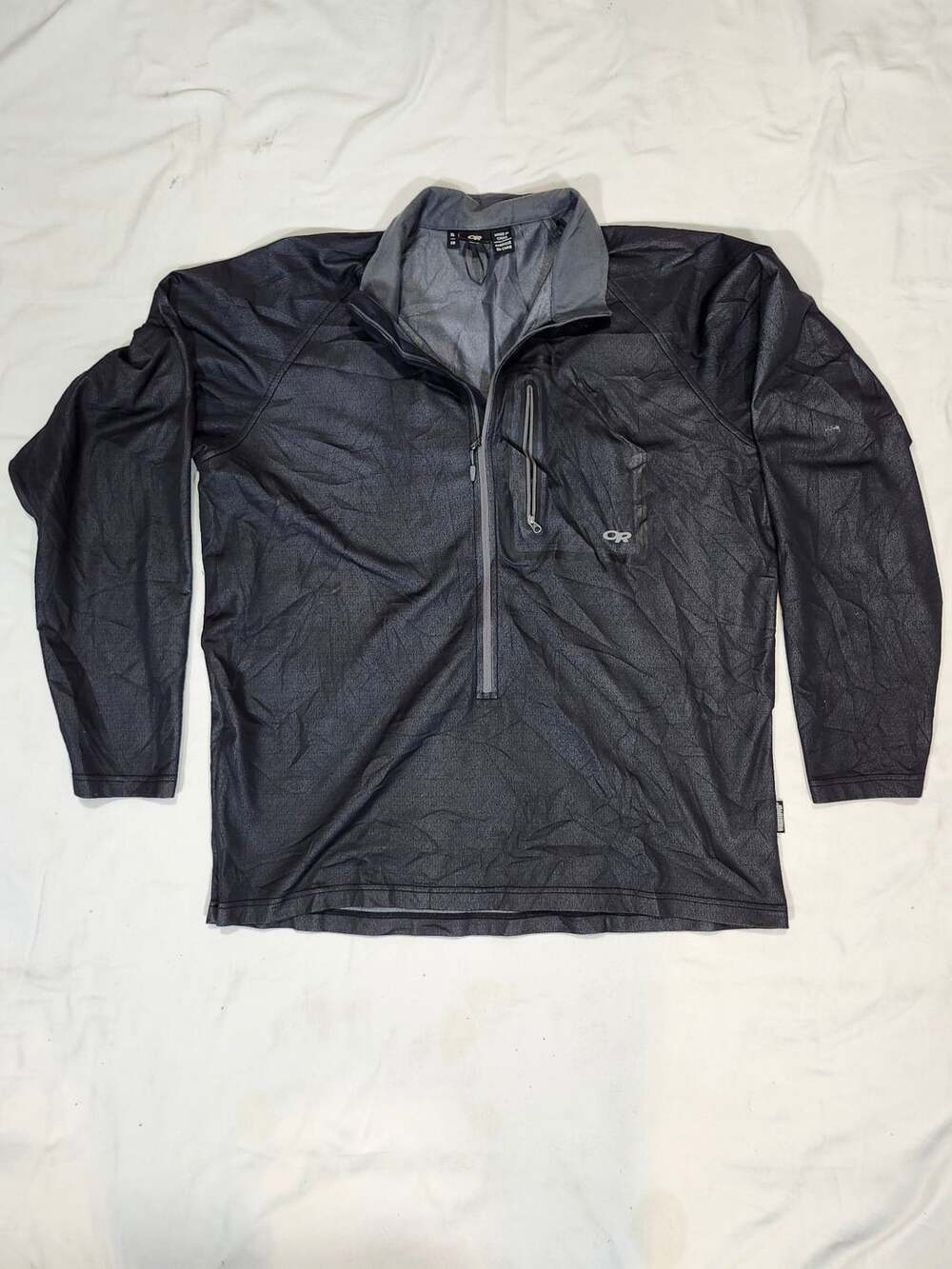 Outdoor Research Windstopper 1/2 Zip Jacket Size XL Gray Black